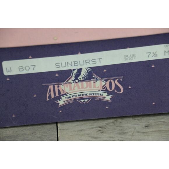 VINTAGE Armadillos SUNBURST Womens Size 7.5 M Suede Fringe Pull On Boots Blue - Picture 7 of 7